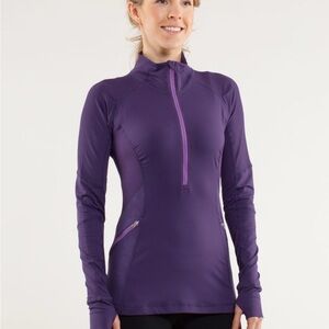 lululemon athletica Run Wild 1/2 Zip Purple Long Sleeve Lightweight Jacket
